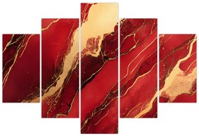 Obraz - Červeno-zlatý mramor (150x105 cm)