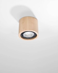 Stropné svietidlo Basic 1, 1x drevené tienidlo