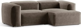 Hnedá rohová pohovka (pravý roh/s leňoškou) Bergamo – Cosmopolitan Design