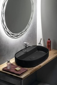 Isvea Isvea, INFINITY OVAL keramické umývadlo na dosku, 60x40cm, čierna matná, 10NF65060-2N