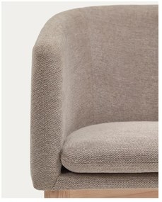 Béžové čalúnené jedálenské kreslo s podrúčkami Harlan – Kave Home