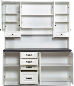 Kredenc 160 LADY biala, biela (marmur nero)