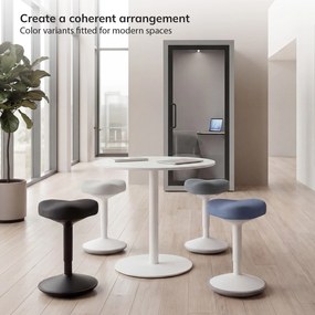 Balančná otočná stolička bielo-tmavosivá