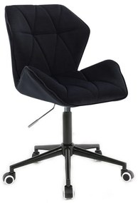 LuxuryForm DESIGN Stolička MILANO MAX VELUR na čiernej podstave s kolieskami - čierna