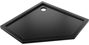 Mexen Flow, päťuholníková sprchová vanička slim 90 x 90 cm, čierna matná, 46P709090