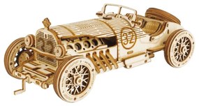 Robotime 3D drevené puzzle Závodní veterán Grand Prix car 1:16 220 ks