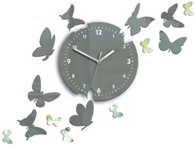 Nástěnné hodiny Motyle 28 cm šedé
