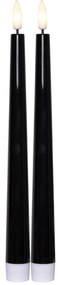 STAR TRADING LED sviečka Flamme Candy Black 26 cm – sada 2 ks