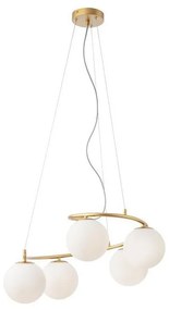 Redo 01-2719 - Luster na lanku VOLLEY 5xE14/28W/230V zlatá