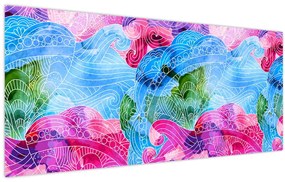 Obraz - Farebné vlny (120x50 cm)