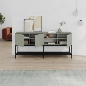 Komoda Houseland Amira 180 cm sivo-zelená