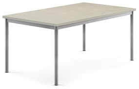 Stôl SONITUS, 1400x800x600 mm, linoleum - šedá, strieborná