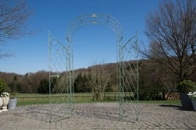 Oblúk na ruže Mel s bránkou - Zelená antik