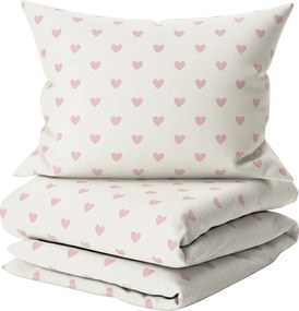 Bavlnené obliečky PINK HEART CHARM biele, 100% bavlna Rozmer obliečky: 70 x 90 cm | 140 x 200 cm