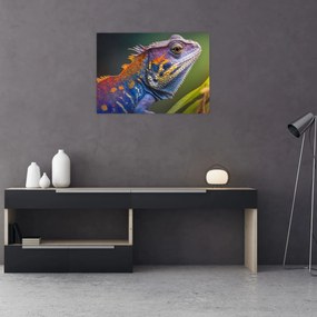 Sklenený obraz - Sfarbený leguán (70x50 cm)