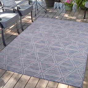 Dekorstudio Šnurkový koberec PALM 3073 - ružovomodrý Rozmer koberca: 140x200cm