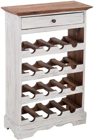 Elegantný regál na víno Provence / biela - mahagónová