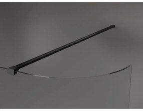 Mexen Kioto, zaoblená sprchová zástena 100 x 200 cm, 8mm číre sklo, čierny profil, 800-100-101-70-06
