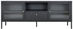 Čierny kovový TV stolík 150x60x35 cm Dalby – House Nordic