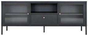 Čierny kovový TV stolík 150x60x35 cm Dalby – House Nordic