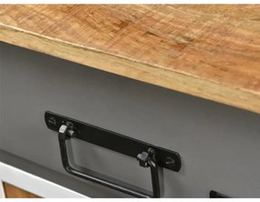 furniture-nabytek.cz - Masívna kúpeľňová skrinka Pinetown z mangového dreva, lakovaná, viacfarebná