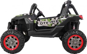 Ramiz Elektrická bugina SuperStar pre deti maskáčová + MP4 + pohon 4x4 + diaľkové ovládanie + batožinový priestor + LED + zámok dverí