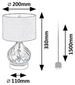 Rabalux 74034 - Stolná lampa PIRELO 1xE14/25W/230V dymová