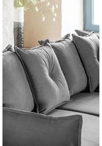 Sivá menčestrová rozkladacia rohová pohovka (pravý roh/do "U") Lazy Lukka – Miuform