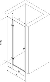 Mexen Roma, sprchové dvere do otvoru 80 x 190 cm, 6mm číre sklo, chrómový profil, 854-080-000-01-00