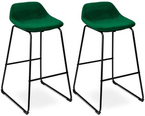 Barová stolička Sligo Velvet zelená - 2 kusy