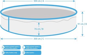 Marimex | Bazén Marimex Orlando 3,05x0,91 m s pieskovou filtráciou a príslušenstvom - motív šedý | 19900189
