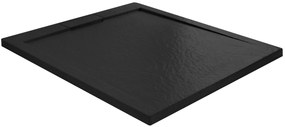 Rea Grand Black, sprchová vanička z minerálneho kameňa 100x80x3,5 cm, čierna matná, REA-K4593