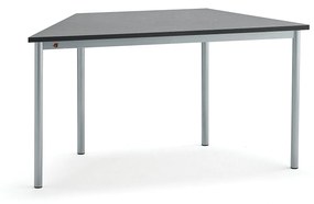 Stôl SONITUS TRAPETS, 1400x700x720 mm, linoleum - tmavošedá, strieborná