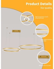 Immax NEO 07218L - LED Stmievateľný luster FINO 93W/230V 60/80cm zlatá Tuya+DO