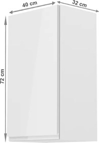 Horná kuchynská skrinka Aurora G40 L - biela / biely lesk