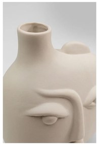 Béžová keramická ručne maľovaná váza Spherical Face – Kare Design