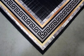 Koberec Porte 2228 BLACK GOLD – čierny vzorovaný obdĺžnik Rozmer: 80x150 cm