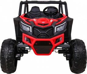 Ramiz Elektrická bugina UTV-MX pre deti červená + pohon 4x4 + diaľkové ovládanie + LED a audio + úložný priestor + EVA + pomalý štart
