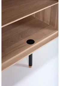 TV stolík z dubového dreva v čierno-prírodnej farbe 150x64 cm Fina – Gazzda