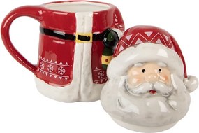 Keramický hrnček Santa Claus s viečkom - 15*10*19 cm / 450 ml