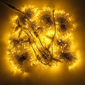 DECOLED Interiérová LED světelná záclona, teple bílá, transparentní kabel, 1x5 m, 500 diod