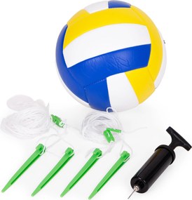 MOVEPRO Sieť na volejbal a bedminton 600×242 cm – skladací kovový rám, set s loptou a pumpou