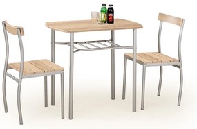 Jedálenský set Lance 2+1, dub sonoma / strieborná