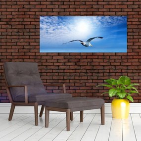 Obraz - Čajka nad morom (120x50 cm)