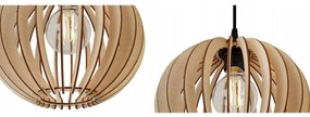 Závesné svietidlo Timber Spider 2, 2x drevené tienidlo