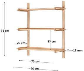 Modulárny policový systém z dubového dreva v prírodnej farbe 90x98 cm Sitra – Kave Home
