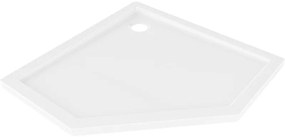 Mexen Flow Slim, päťuholníková sprchová vanička 80 x 80 cm, biela lesklá, 46P108080