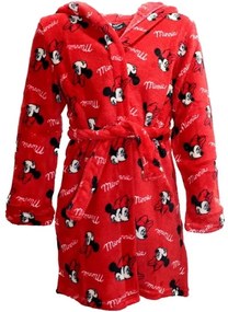 Detský / dievčenský župan s kapucňou Minnie Mouse - Disney - červený, 116 / 128