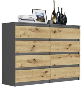 Moderná komoda s 8 šuflíkmi R-140-S8 - rôzne farebné prevedenia biela