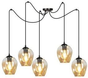 LEVEL 5 | dizajnová káblová závesná lampa Farba: Čierna / medová